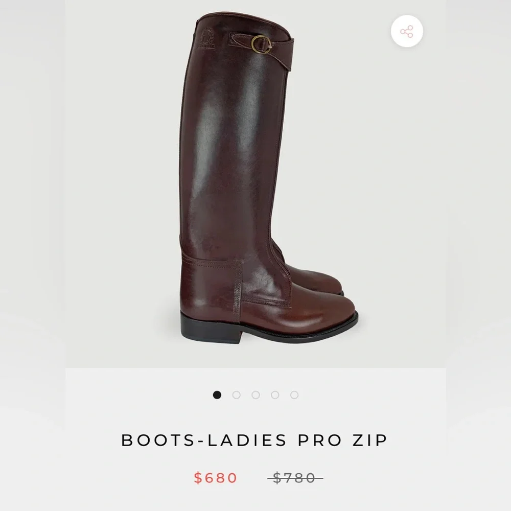 American made polo player boots ladies size 9 1/2-10 Regular calf saddle brown